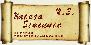 Mateja Simeunić vizit kartica